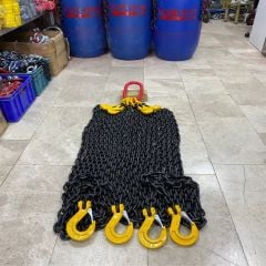 Grade 80 - 10 mm 6 metre Kısaltmalı Dörtlü Zincir Sapan