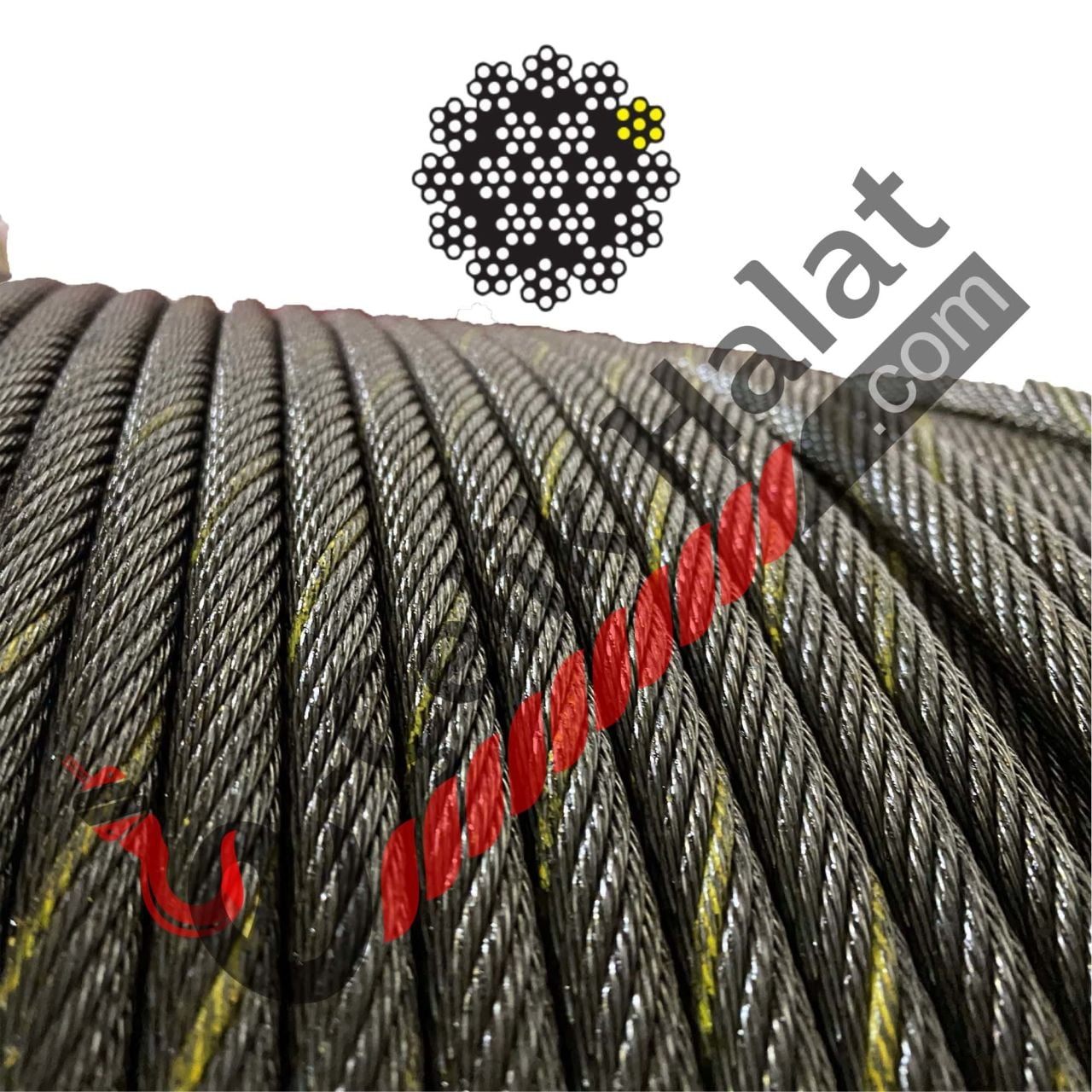 Dönmez Nuflex Vinç Çelik Halatı (Tambur Halatı) 18 MM | E-Çelik Halat
