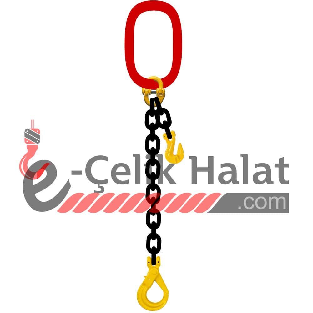 Grade 80 Tek Kollu Zincir Sapan Emniyetli Kanca (B Kanca) - Kısaltma Yok - 4 Metre - 10 MM - İtalyan