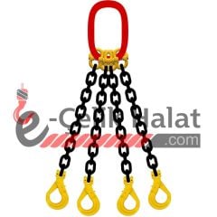 Grade 80 Dörtlü Zincir Sapan Standart Kanca (A Kanca) - 6 Metre - 13 MM - Ekonomik